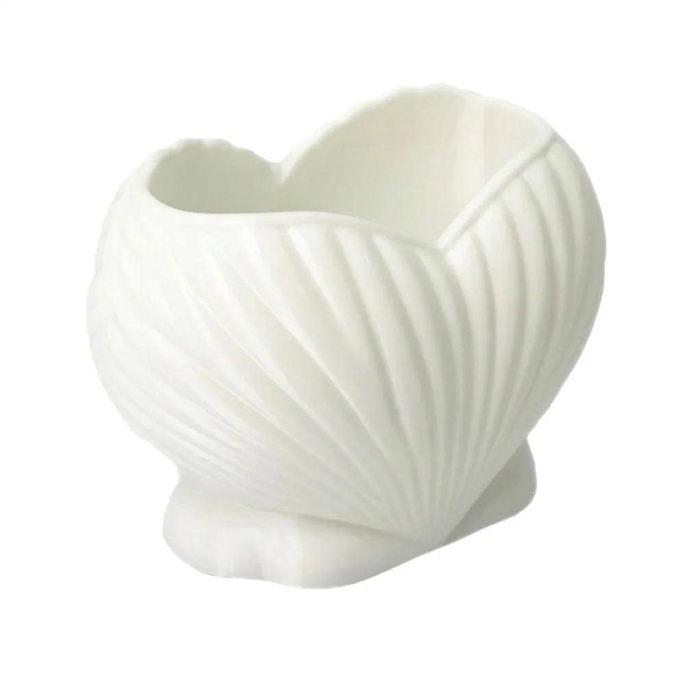 3D Printed Shell Shape Toothpaste Toothbrush Holder Coastal Style Plastic Heart Shell Desk Organizer Stable Base Aesthetic