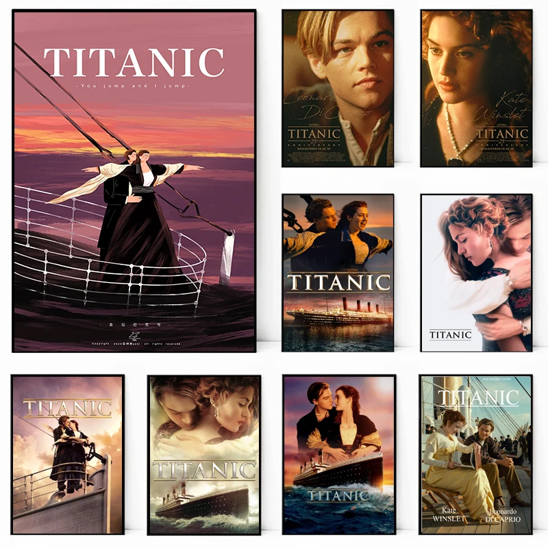 Titanic Movie Poster Classic romantic Love Movie Canvas printing of canvas printing cinema decoration For Home Living Room decor