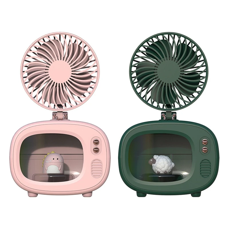 

Portable Cute Air Cooling Fan Desktop TV Humidifier Aroma Diffuser With Lights USB Spray Humidifying Air Cooler