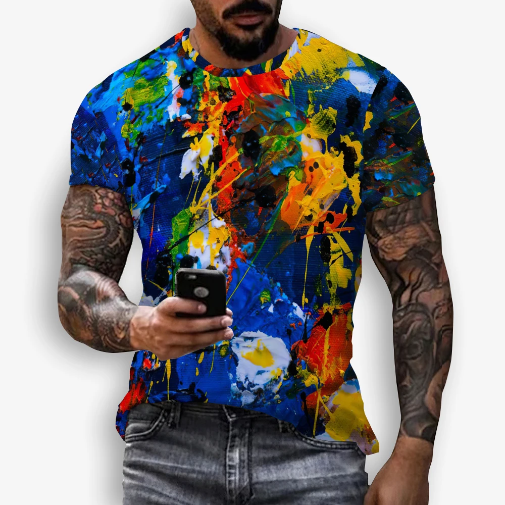 Art Graffiti 3D Print Abstract Retro Fashion Forward Casual Men Women Street Hip-Hop Round Neck Short Sleeve T-shirt Summer Tops