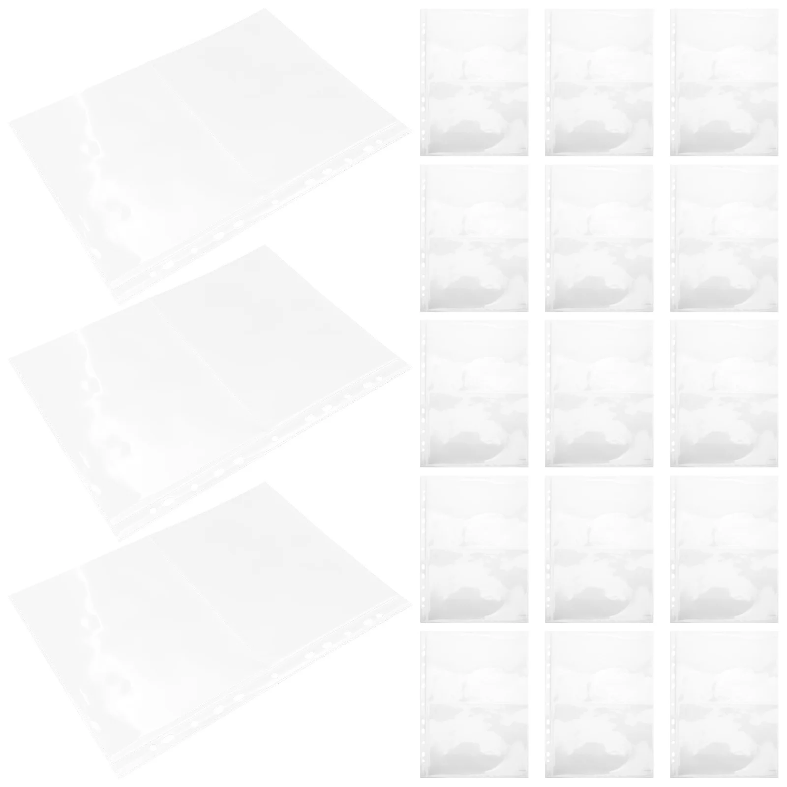 

40pcs Album Pages: A4 Clear Plastic Sheets For Stamp Storage Single-Sided Binder Insert Sleeves Stamp Collecting Refills,