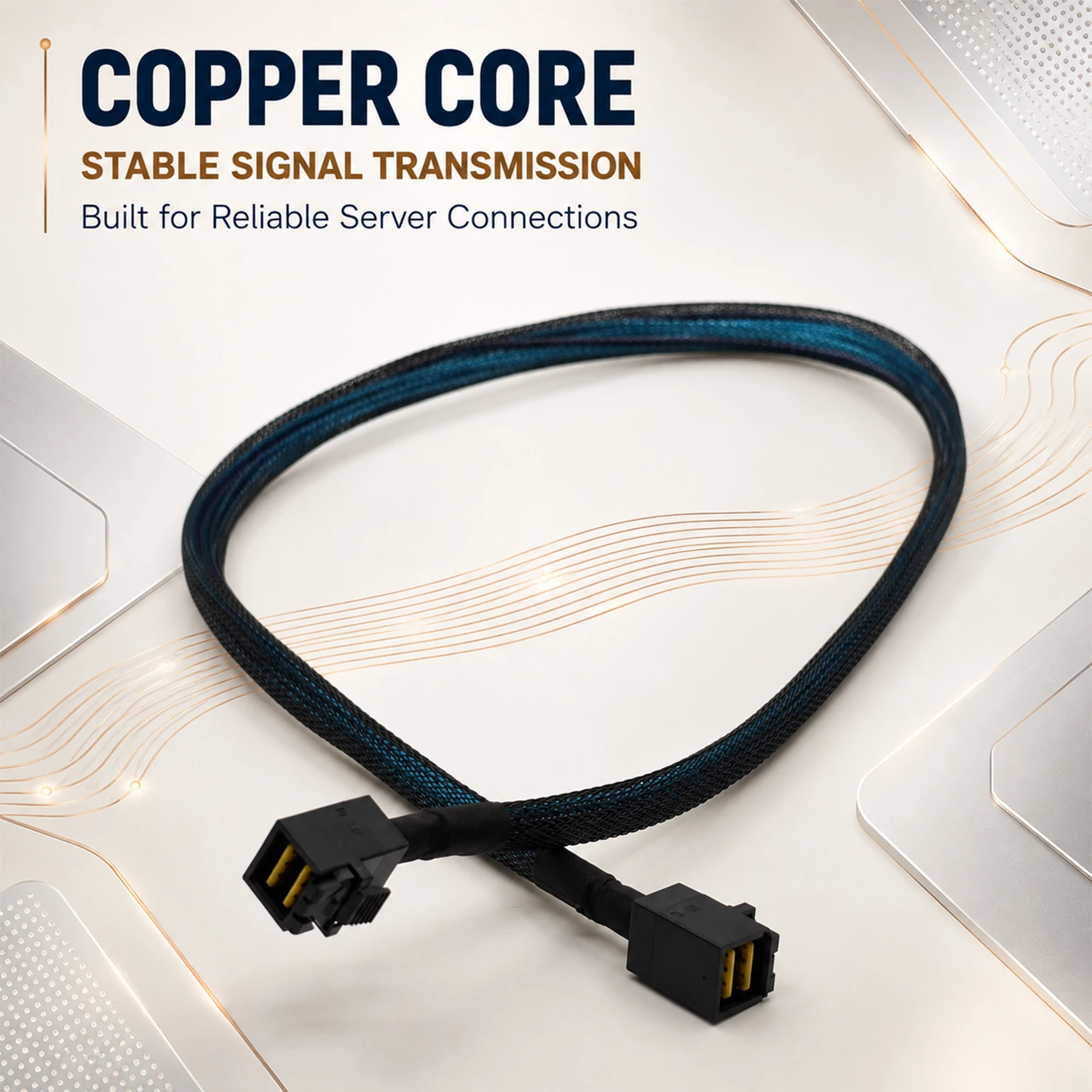 Mini SAS HD 36Pin Data Cable SFF-8643 to SFF-8643 70cm Copper Core Internal Server Connection for RAID HBA Backplane