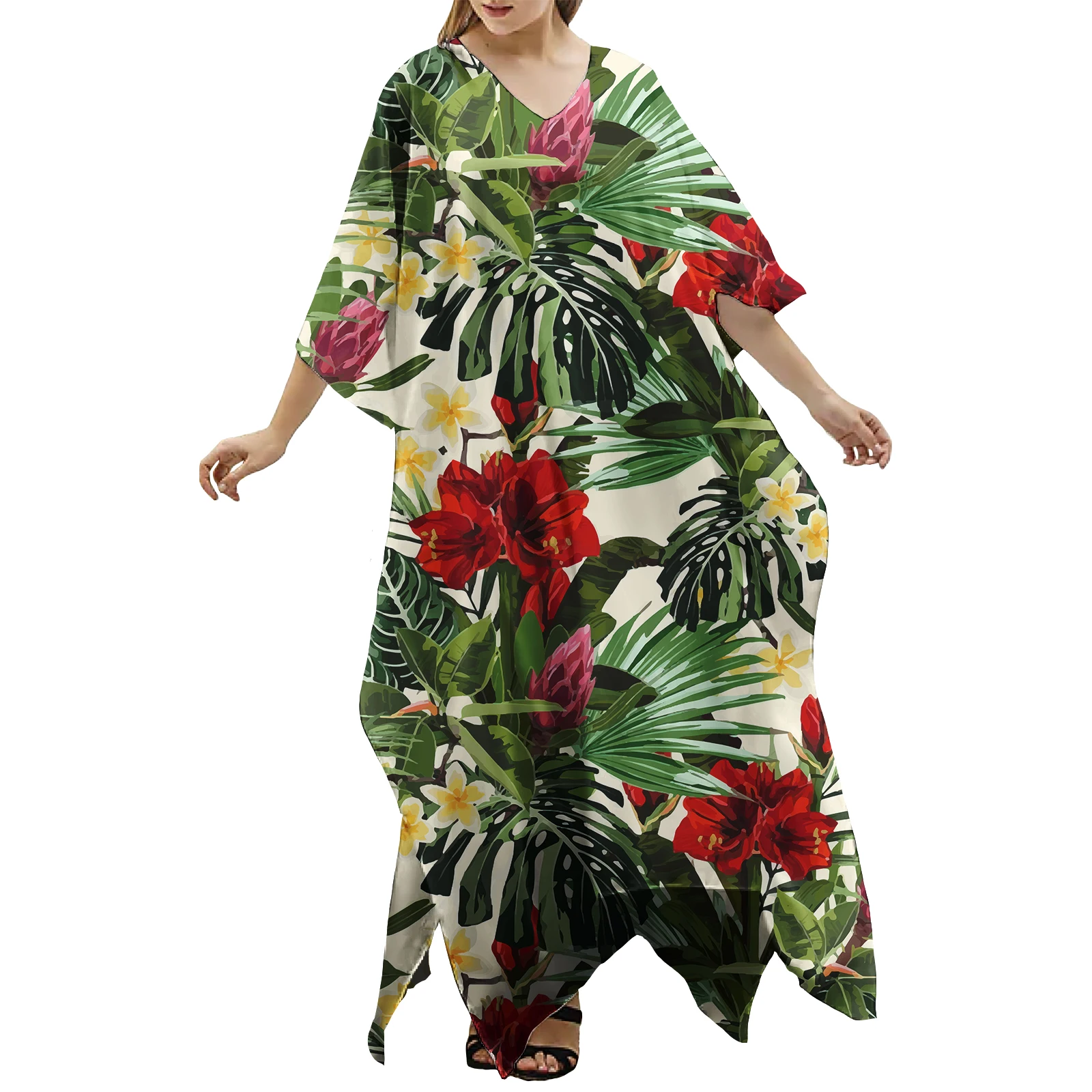 Hot Sales Pacific Island Beach Dress Custom Samoa Polynesian Tribal Maxi Dress V-Neck Long Casual Dresses Women Clothing