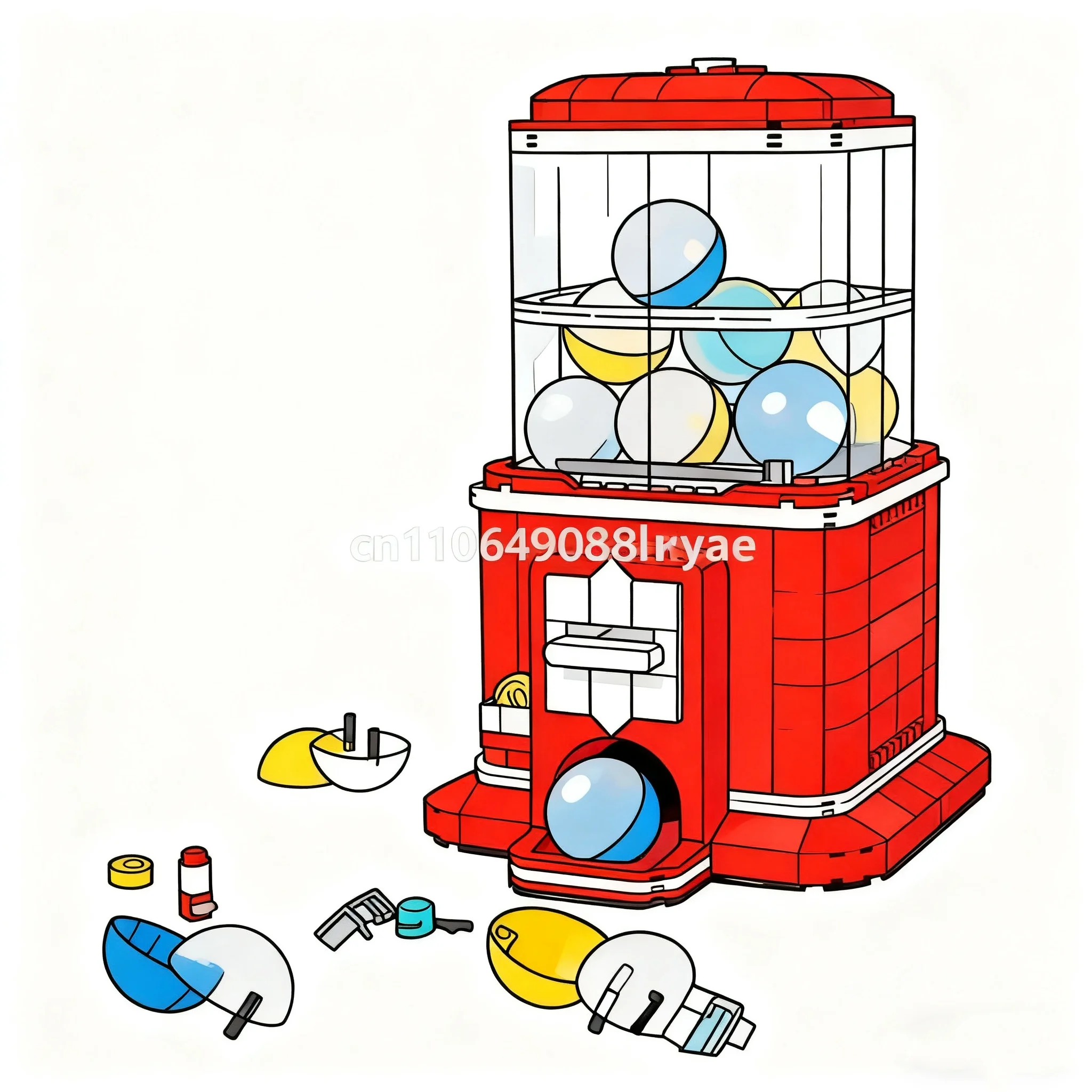 

2025 new 1343 pieces of creative vending machine set building blocks coin-operated game building blocks DIY toys Christmas gifts