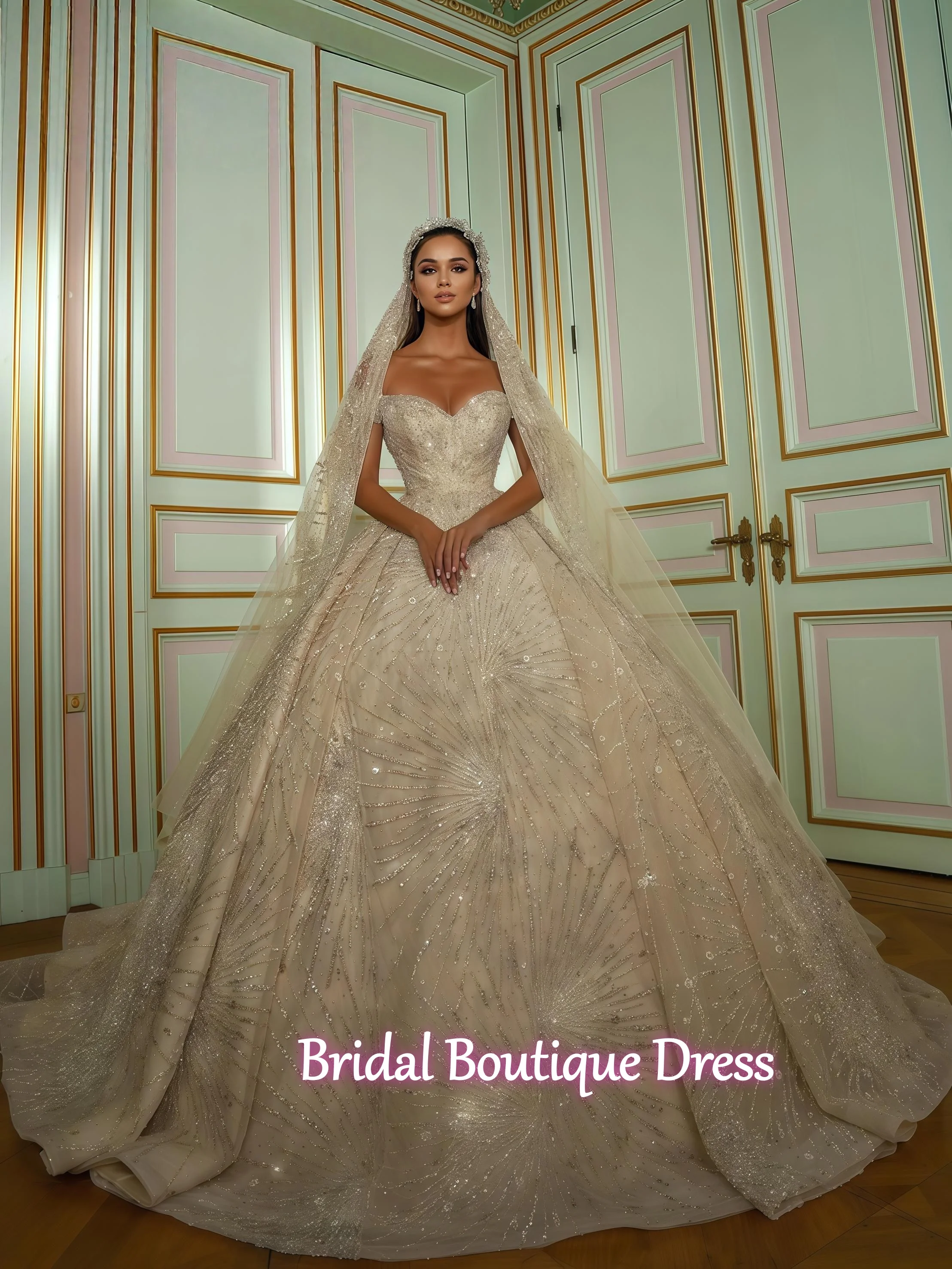 Vestido De novia De lujo personalizado, vestidos De novia sin tirantes con lentejuelas De encaje sin mangas, Vestido De novia con cordones en la espalda