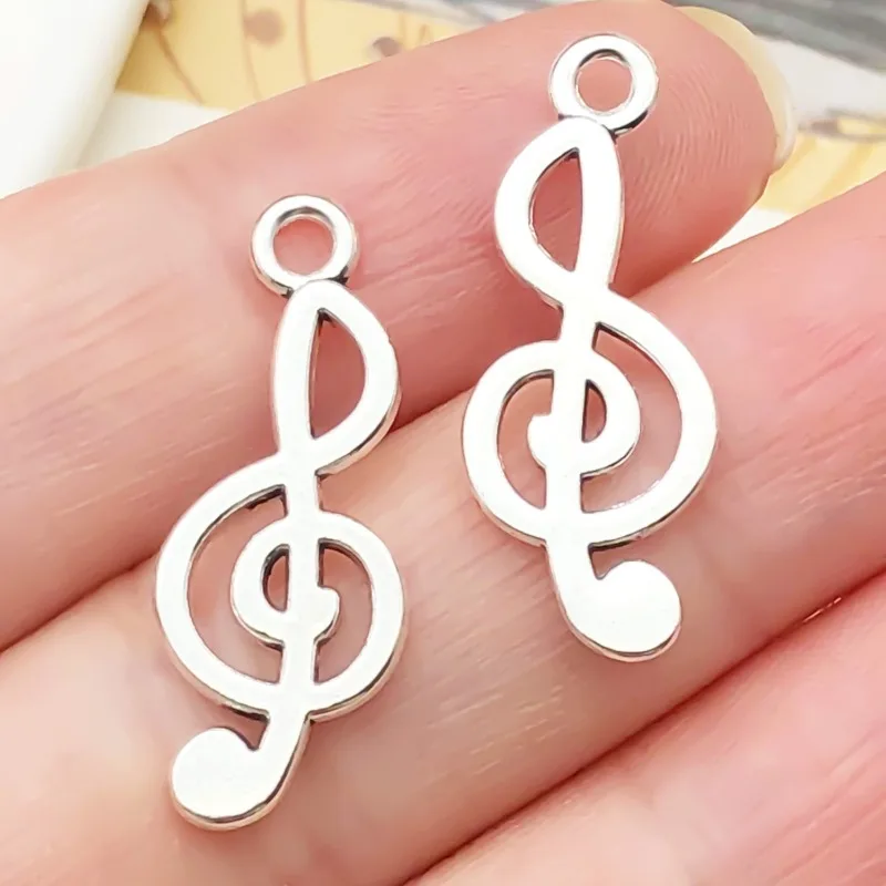 20-100pcs DIY Jewelry Accessories Retro Alloy Musical Notes Small Pendants for Jewelry Making Findings Crafting Accessory