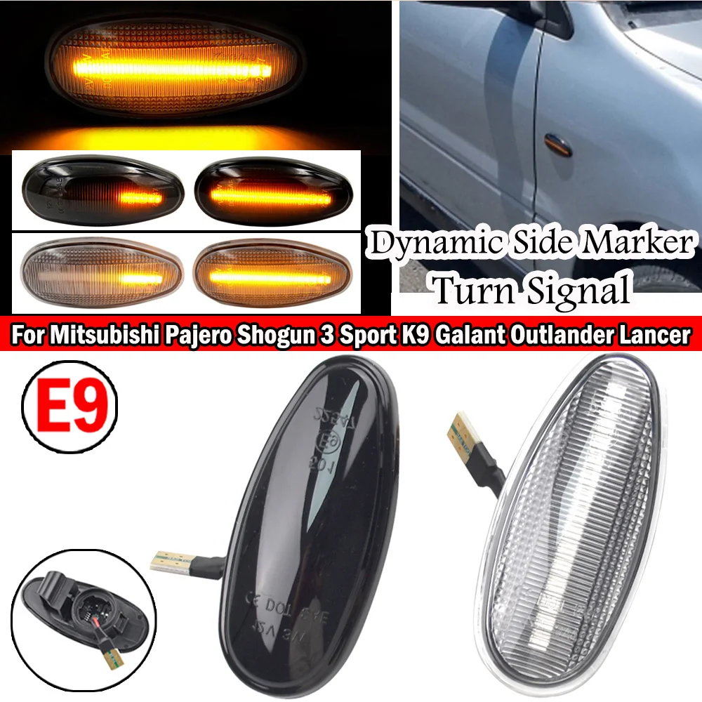 

MR522027 LED Dynamic Side Marker Light Turn Signal Blinker Lamp For Mitsubishi Pajero Shogun 3 Sport K9 Galant Outlander Lancer