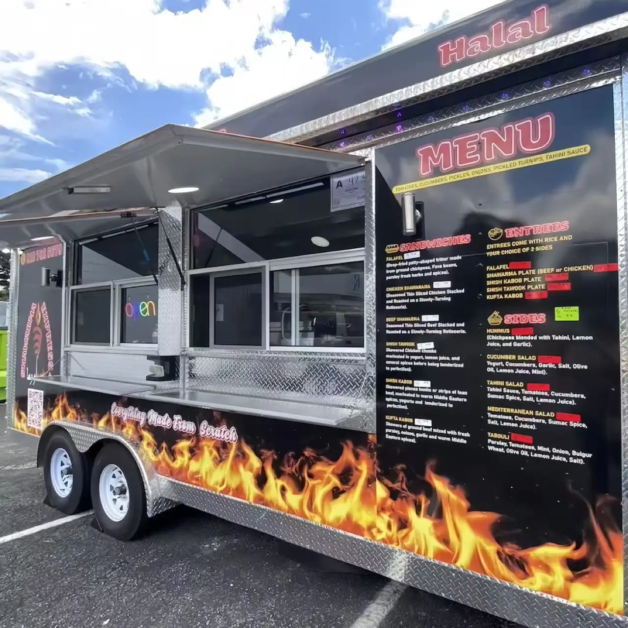Customized New Type Street Food Trailer For Selling Coffee Van Catering Cart Burgers Fries Ice Cream BBQ Bus Mobile Food Truck
