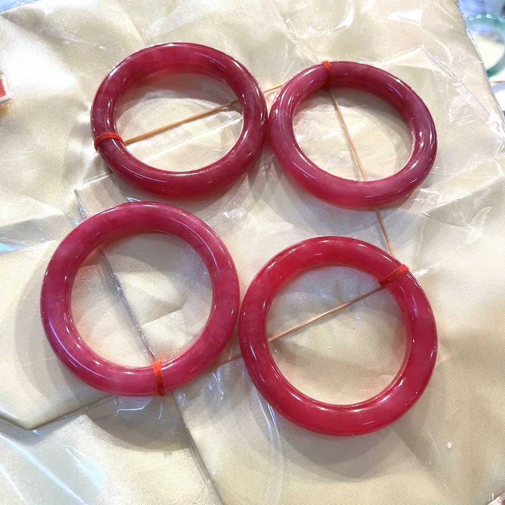 Free Shipping 54~62mm Natural Rose Color Myanmar Jade Jadeite Round Bangles High Quality Stone Bangle Bracelet Jewelry Bracelet