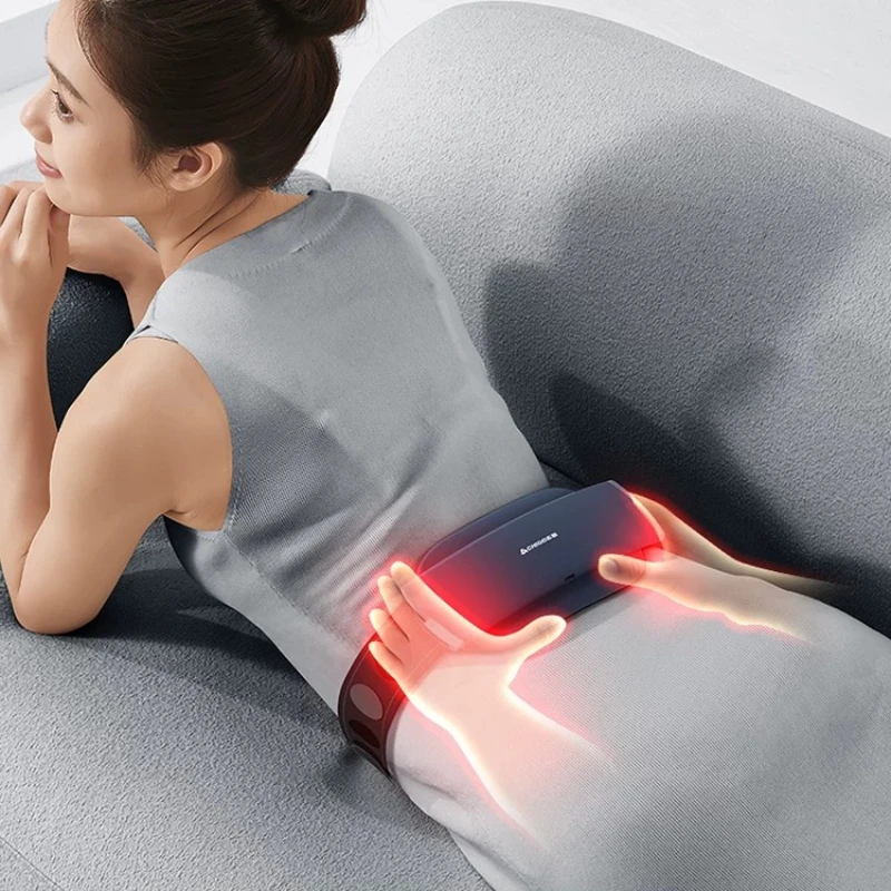 Rechargeable Heated Waist Massager Vibration Electric Body Massager Red Light Hot Compress Lower Back Support for Muscle Relax