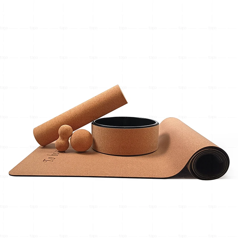 

Yoga Set Ecological Yoga Mat Cork Wheel Ball Roller Pilates Sports Massage Cork Yoga Mat