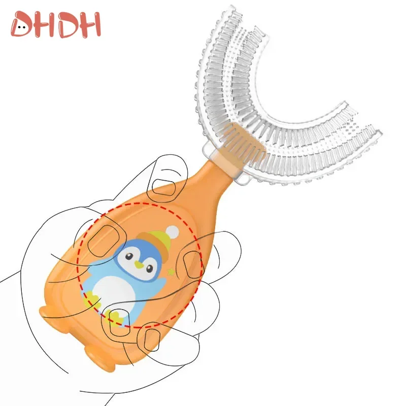 แปรงสีฟันสําหรับเด็กรูปตัว U แปรงสีฟันเด็กยางกัดเด็กซิลิโคนอ่อนนุ่มแปรงเด็กฟันทําความสะอาดช่องปาก