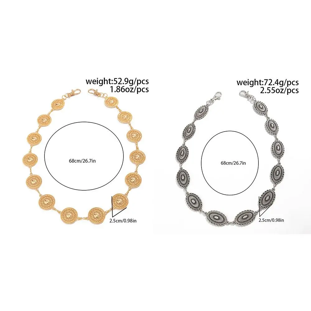 أزياء الجينز سلسلة جولة القرص الخصر سلسلة القوطية سبائك الزنك الشرير حزام سلسلة حقيبة سلسلة الخرز السراويل سلسلة الشارع