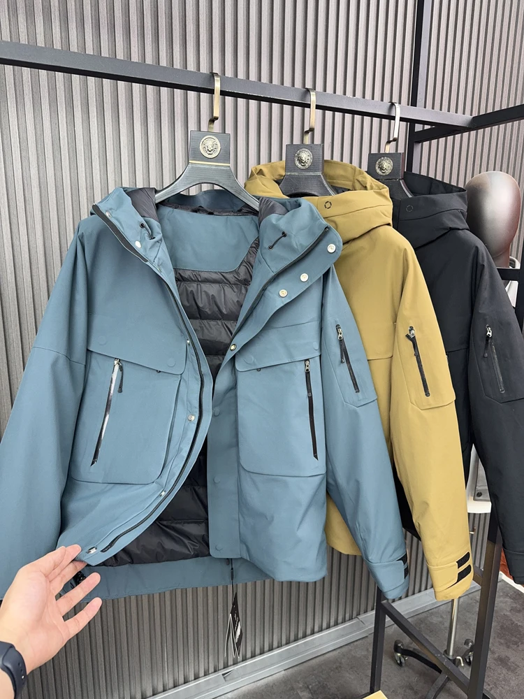 

Men's Thiened down Jaet Pampa& Brand 90% White Du down Waterproof Outdoor Winter Coat Faion Urban Sle Zipper Clo...