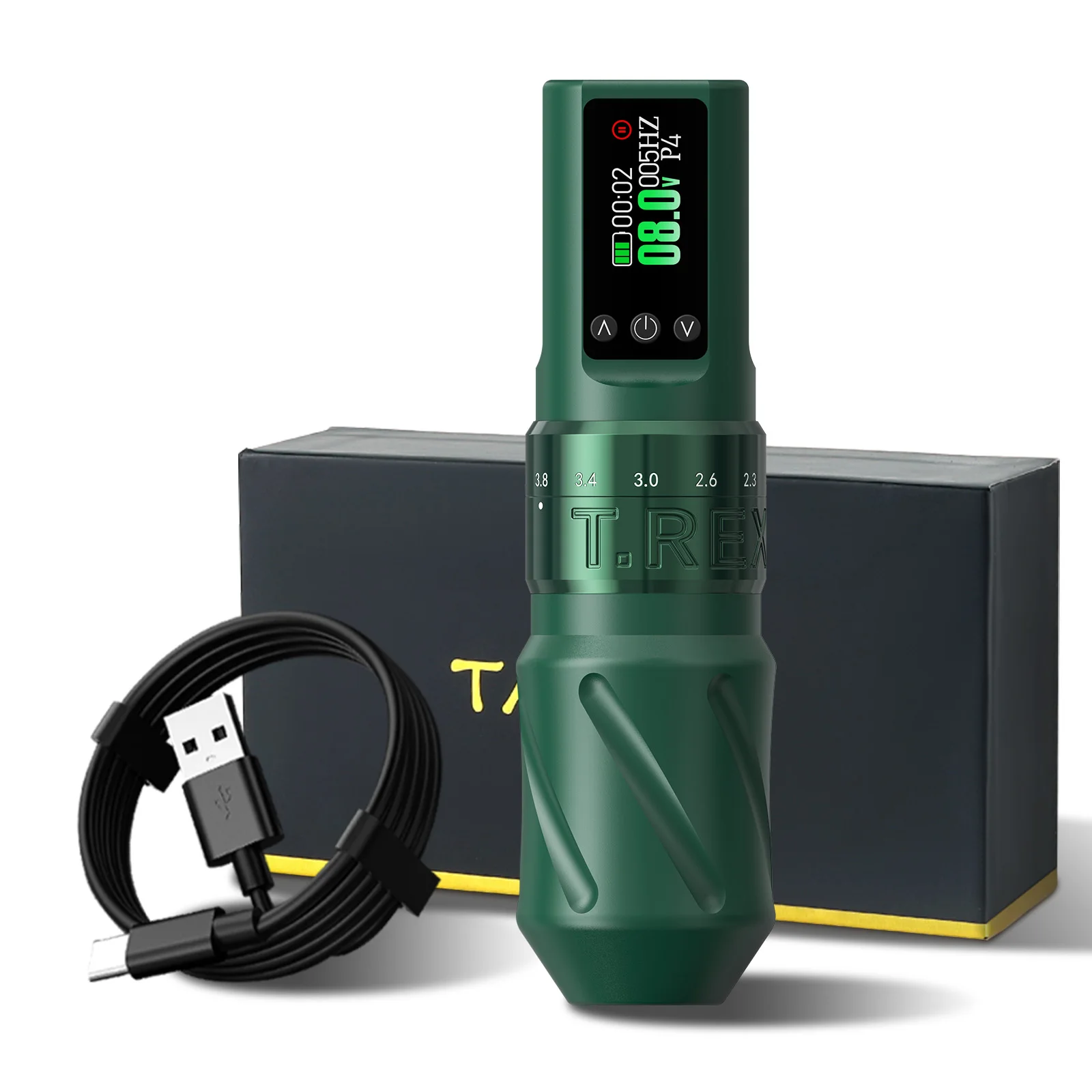 

T-Rex Tattoo Pen Machine Wireless Rotary Tattoo Gun with 1600mAh Battery Smart Display, Adjustable to 7 Lengths Various Tattoos