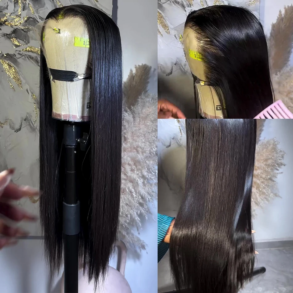 360 HD Bone Straight Lace Front Wigs 30 40 pollici 13x4 13x6 Frontat capelli umani 4 c4 5x5 parrucca con chiusura Glueless per le donne