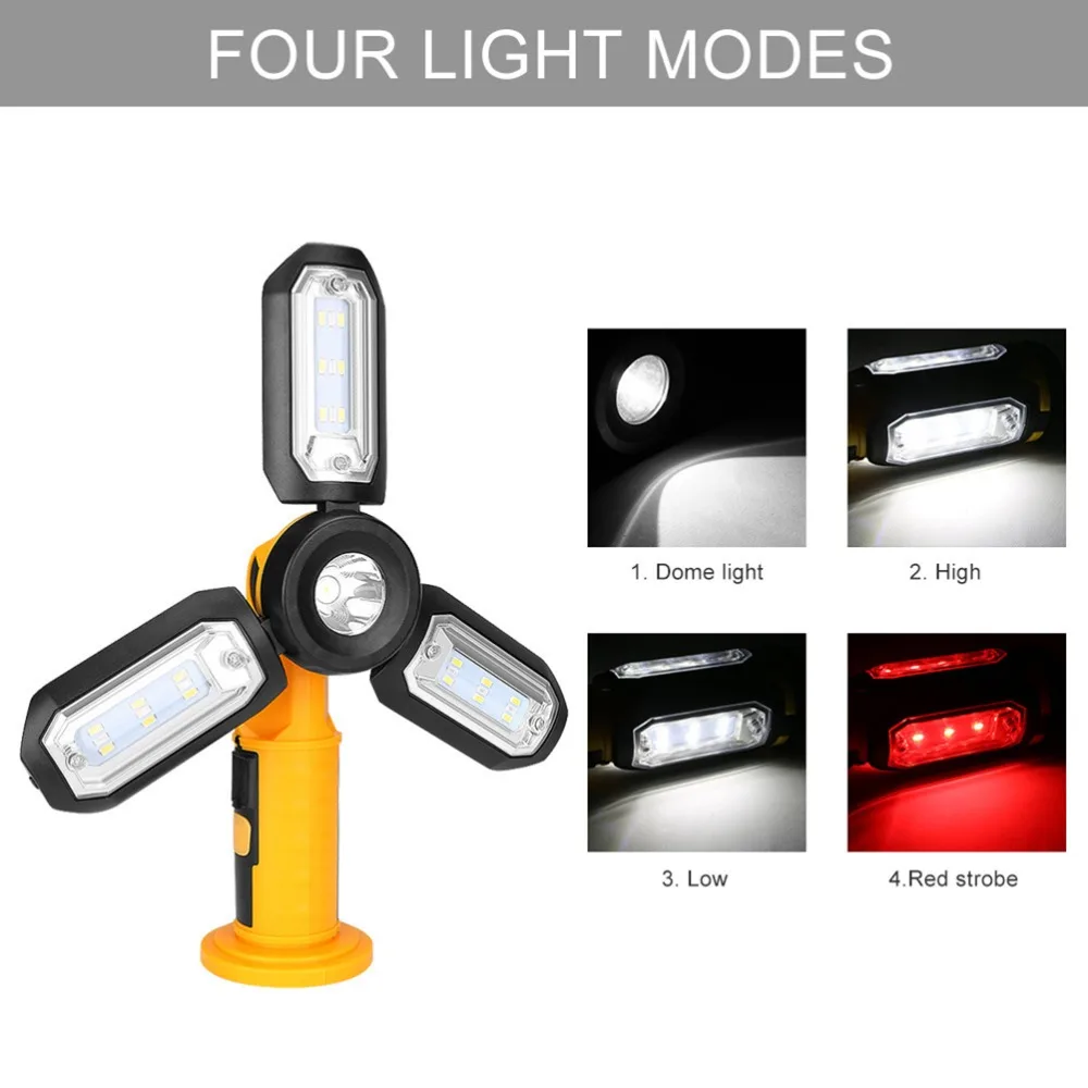 Durable Rechargeable Camping Lanterns Foldable With Hook Portable Rechargeable Light LED Work Light Outdoor Emergency