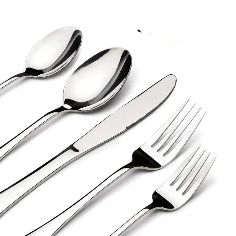 1/3/5 PCS Mirror Finish Stainless Steel Cutlery Flatware Set Rust Proof for Home Outdoor Camping Picnic Trips