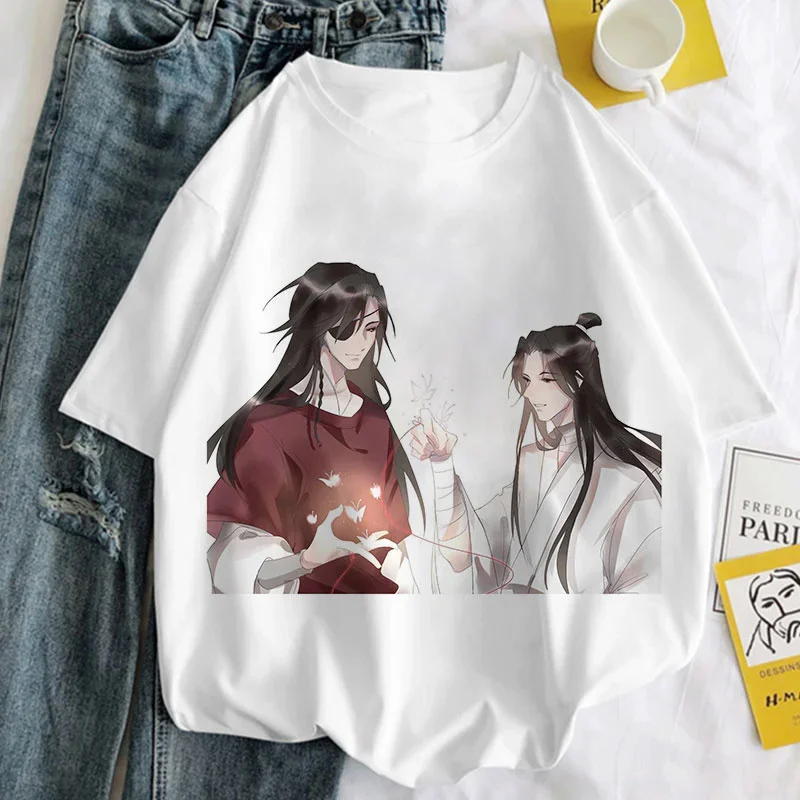 Tian Guan Ci Fu-Camiseta con estampado gráfico para mujer, ropa blanca estética Harajuku, Tops de moda Y2k para mujer 2023