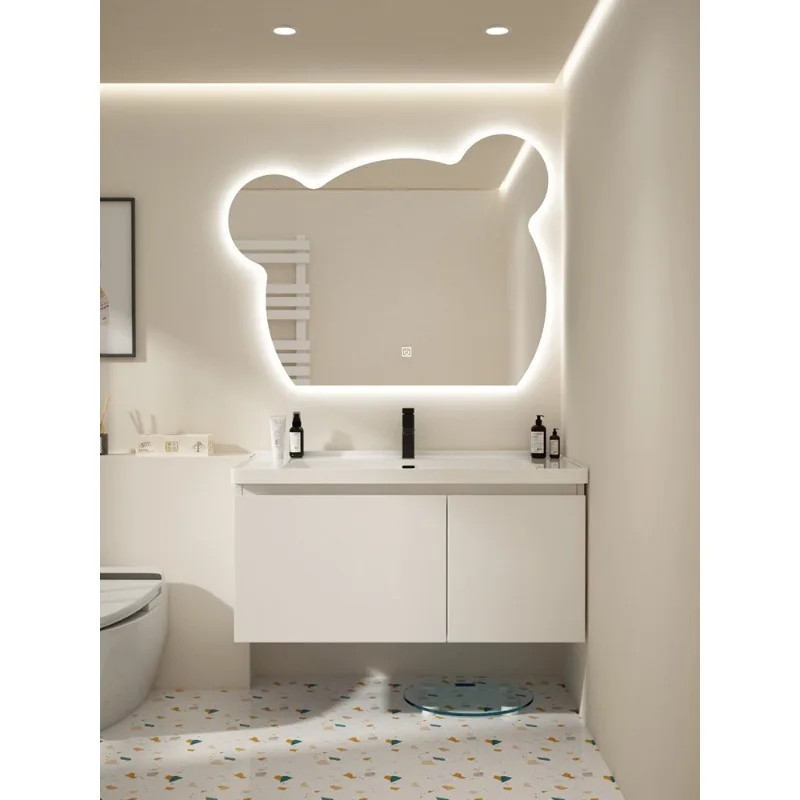 

Stainless steel paint bathroom cabinet, toilet washstand, face wash basin ceramic integrated basin