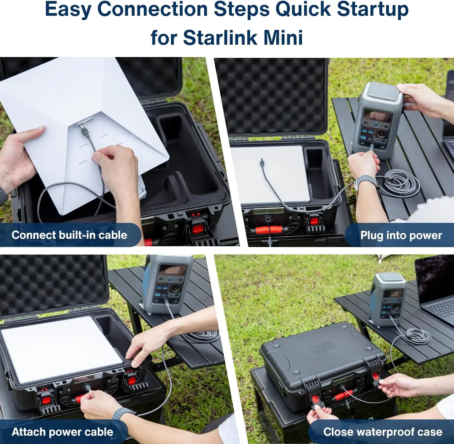 حافظة صغيرة مقاومة للماء من Starlink مع منفذ شحن، هيكل صلب مبطن بالرغوة، مزلاج آمن، محمول للسفر #3
