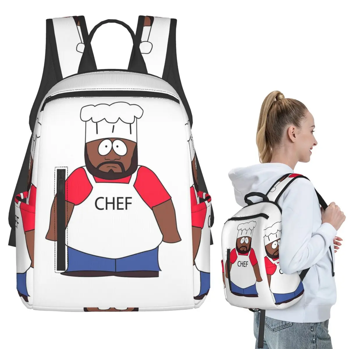 

Chef Southpark Backpack Student BookBag Children School Bag Laptop Shoulder Bags Men Women