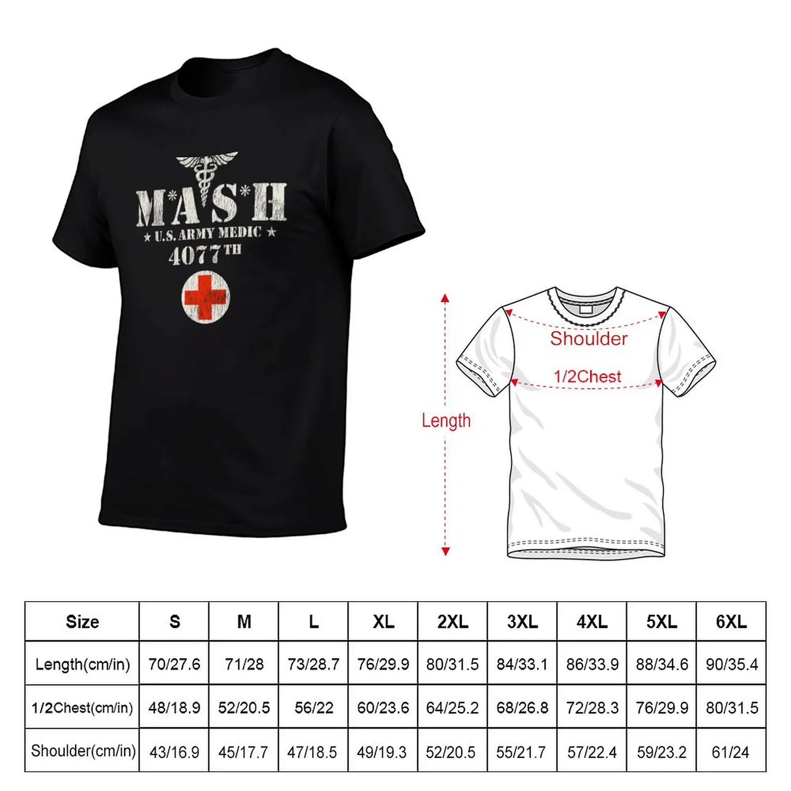 Mash TV Show Worn T-Shirt Basic Casual Short Sleeve Cotton Shirt