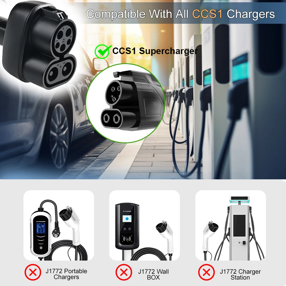 JDMEX CCS 1 to Tesla EV Charging Adapter 400A DC Electric Vehicle Charging Adapter Convertor for Car Charger IP54 Waterproof