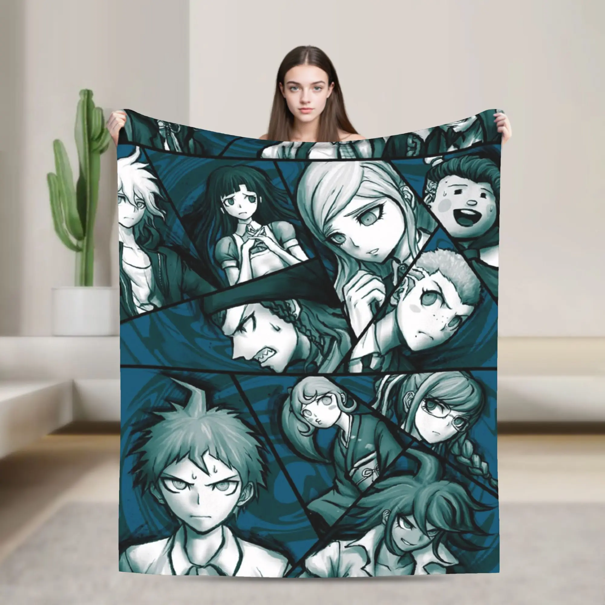 لعبة Danganronpa البطانيات لينة الدافئة طباعة أفخم رمي بطانية للطلاب ديكور المنزل الفانيلا المفرش غطاء السرير