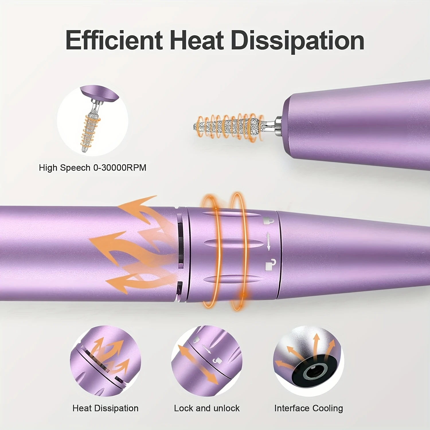 Przenośny profesjonalny bezprzewodowy zestaw wiertarki do paznokci Efile - zestaw akumulatorowy z 30000 obr./min do paznokci akrylowych, manicure pedicu