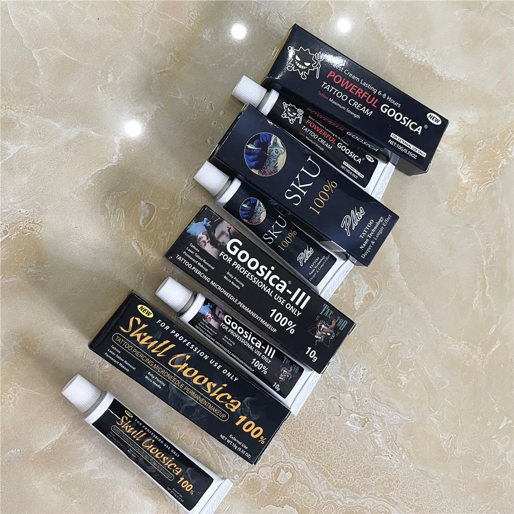 

10Pcs Original 79.9% 99.9% 100% Goosica Tattoo Cream Before Permanent Makeup Beauty Body Eyebrow Lips Liner 10g