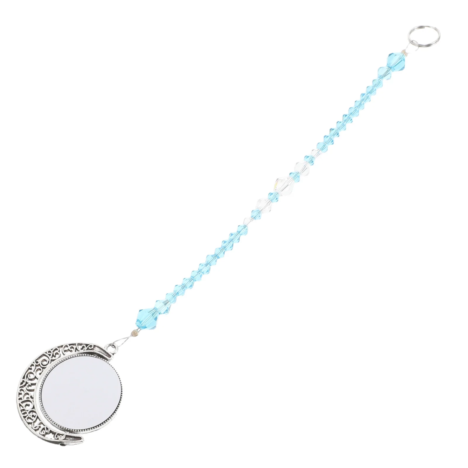 

Moon Shaped Hanging Ornament Sublimation Blank Car Rearview Mirror Decoration Window Pendant Heat Transfer DIY