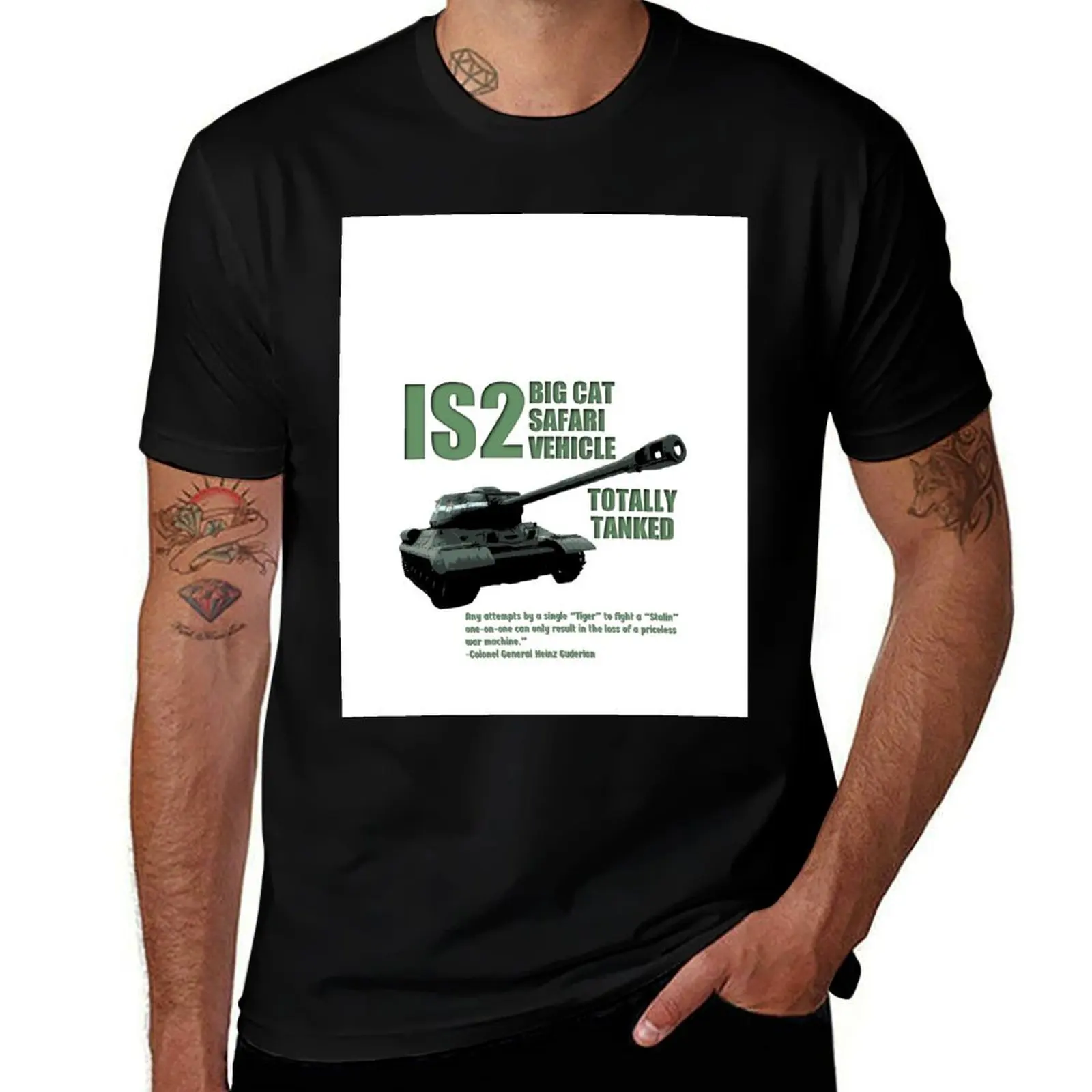

IS2 The Big Cat Safari Vehicle T-Shirt cotton t shirts man 100% funny t shirts man man t shirt summer T-Shirt