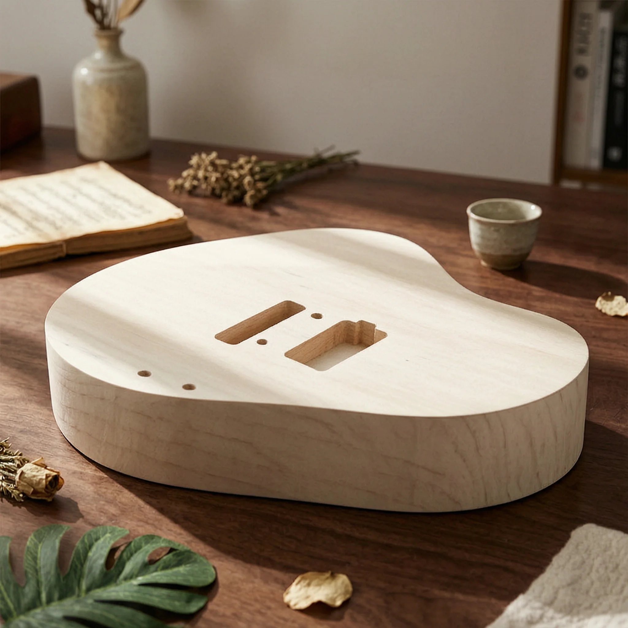 Unfinished Guitar Body Double-Cutaway Double-Cutaway Guitar Body Wood Raw Lightweight for Luthiers, Custom Builds