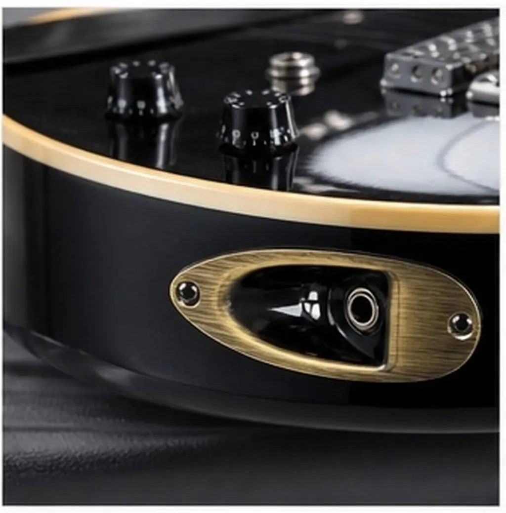 Electric Guitar Jack Plate Boat Shape Metal Input Output Jack Socket Plate Replacement Repair Accessory Guitar Parts