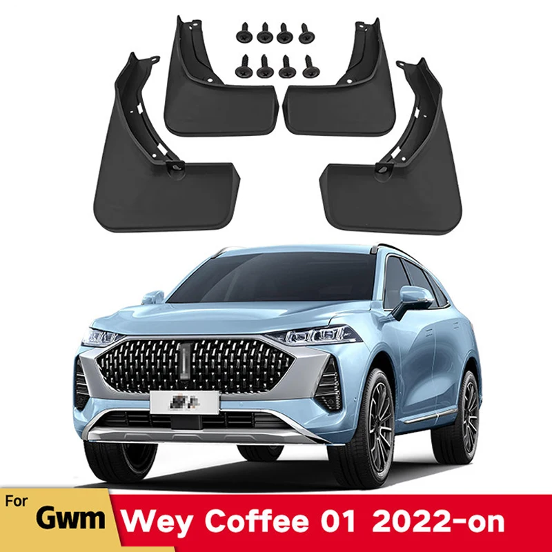 

MudFlaps For New WEY Coffee 01 2022 2023 Mud Flaps Splash Guard Mudguards Front Rear Fender Auto Styline Car Accessories