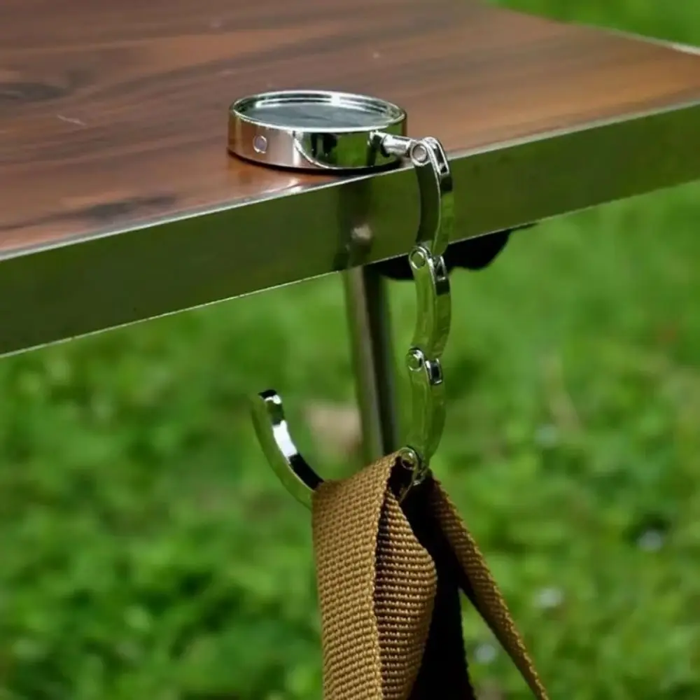 3 szt. Haczyki do przechowywania, haczyki na torebki, skórzane haczyki do zawieszania, metalowe składane uchwyty na torby na stół, praktyczne przenośne haczyki do zawieszania