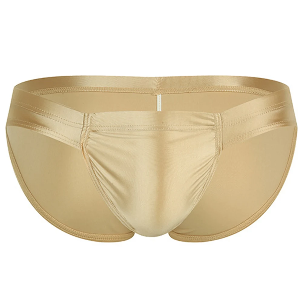 

Low Waist Men's Briefs with Breathable Fabric and Oil Shiny Glossy Finish Comfortable Underwear Underpants for Men