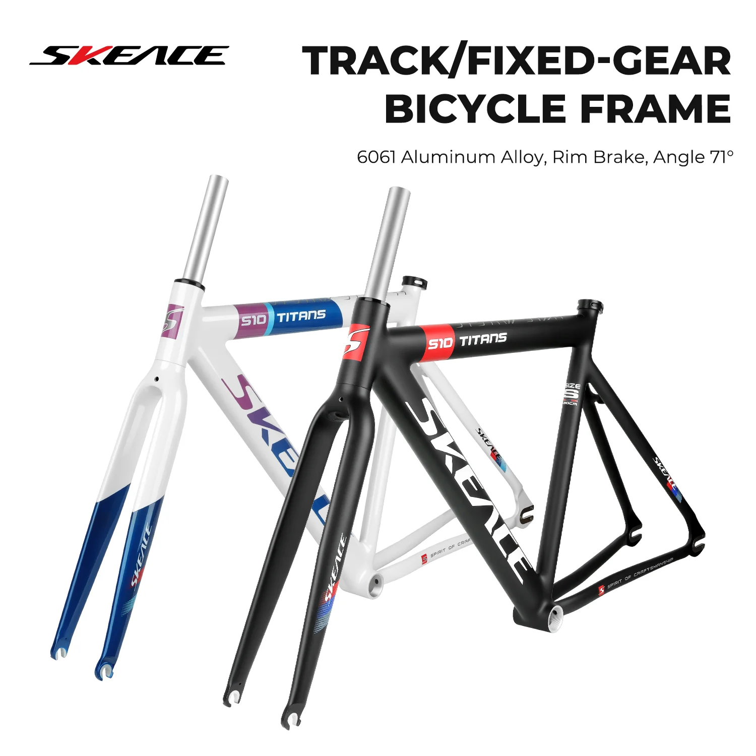 

Комплект рамы SKEACE S10 Fixie 700C из алюминиевого сплава 6061 для трекового велосипеда, под ободные тормоза, BB68, задняя ось 120 мм, подседельный штырь 27.2 мм, для велосипедов с фиксированной передачей