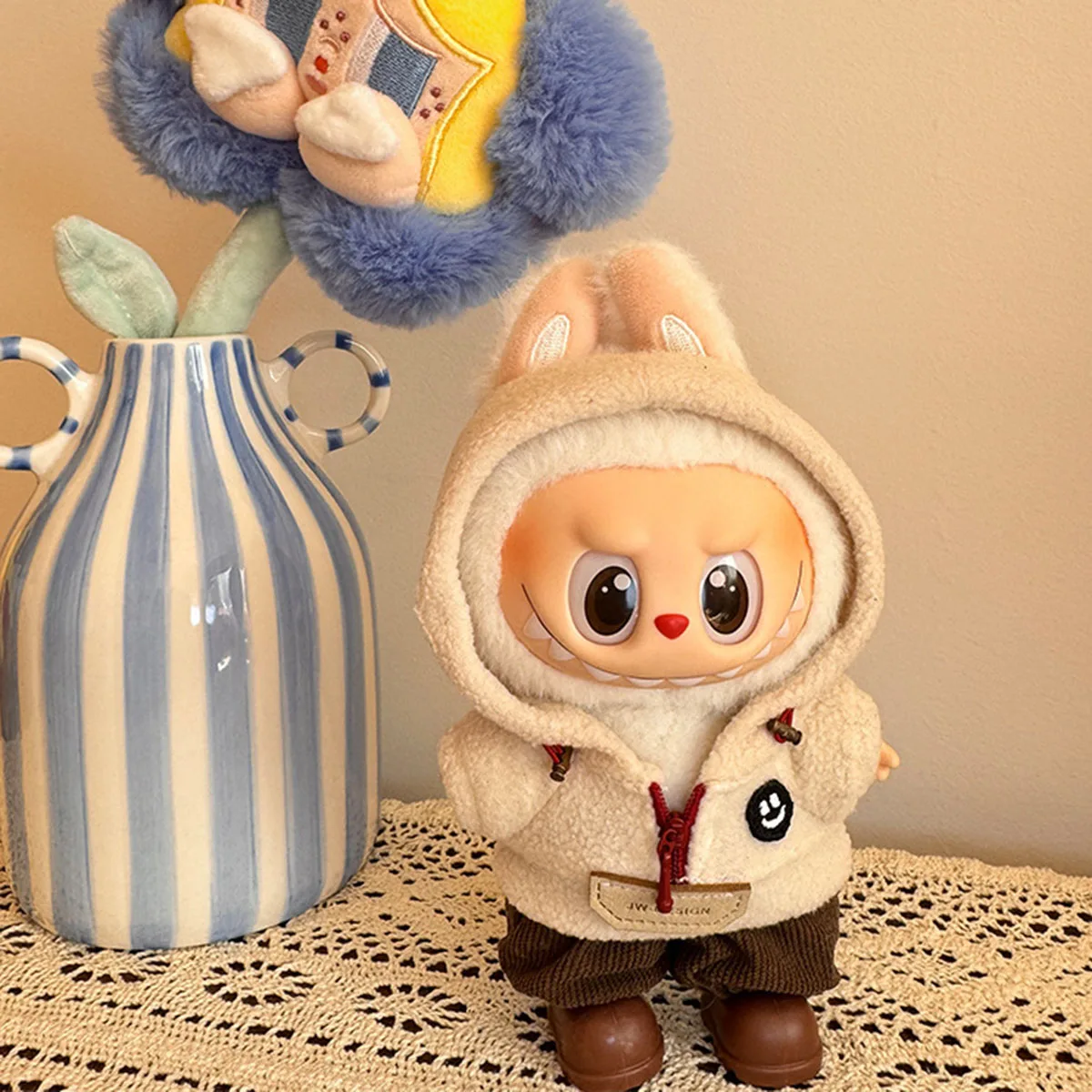 【服のみ】ぬいぐるみ服 17cm ラブブ用 ランタンパンツ ハイキングセット アウトドアスポーツセット 人形服 アクセサリー ギフト