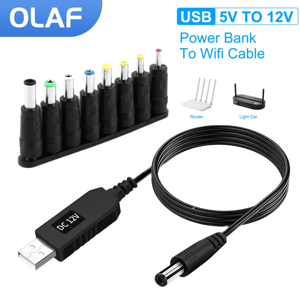 

Olaf USB to DC 5v to 12v Power Cable for Wifi Router Mini Fan Speaker USB to DC 12v Charging Cable Power Cord Connector Adapter