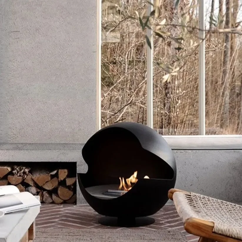 Modern French Independent Ethanol Fireplace True Flame Bioethanol Fire Heater