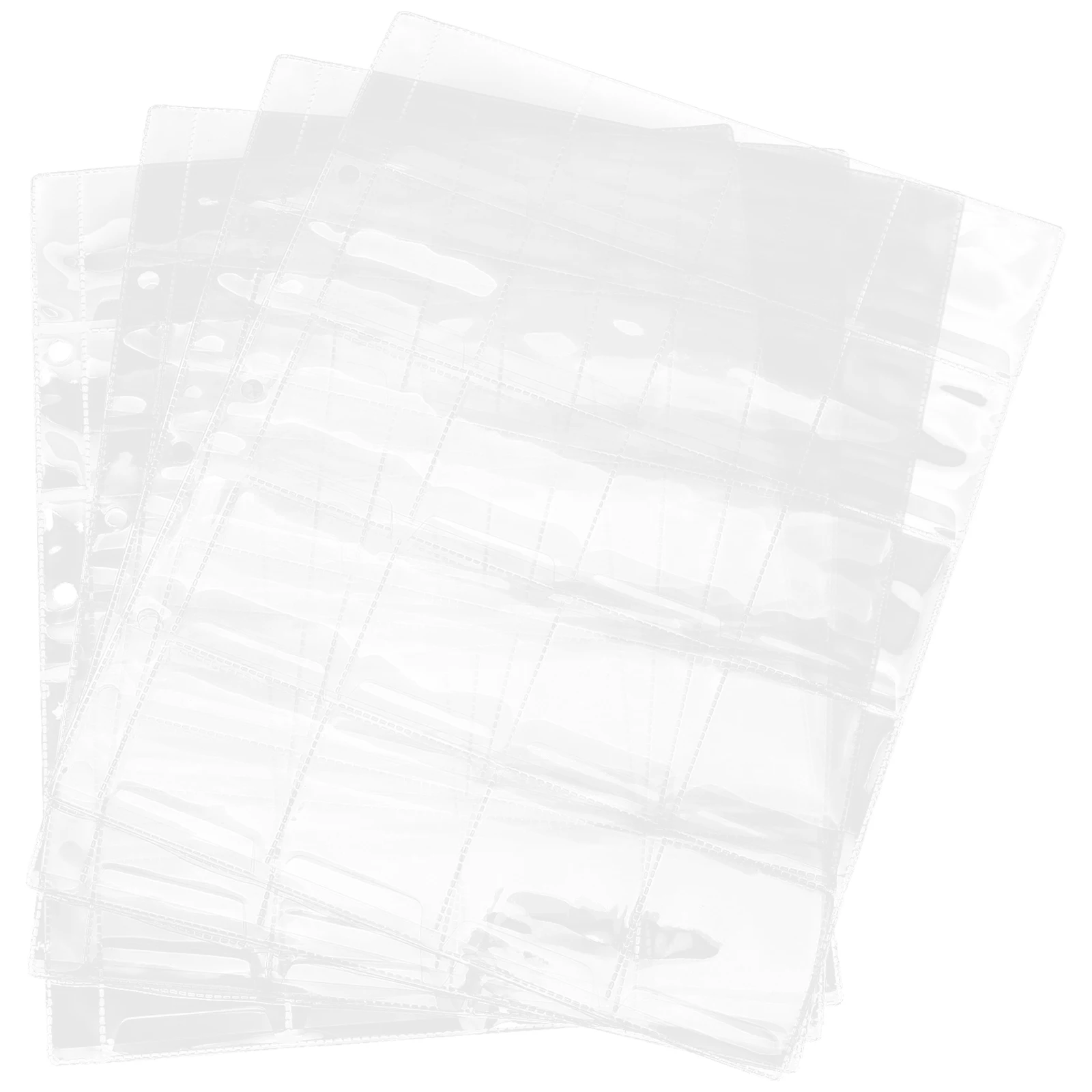 

4pcs Coin Collection Holder Pages Clear Binder Sleeves for Coins Stamps Medallions Organizer Protector Storage Album Book Page