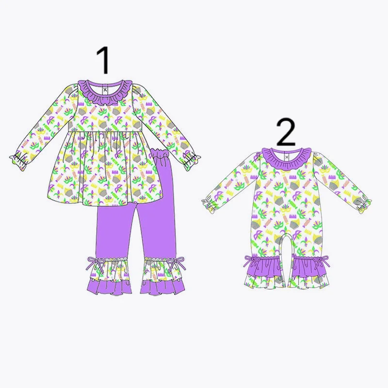 Wholesale Children's Carnival Costumes Ruffled Casual Girl Set Newborn Baby Romper Milk S i l k