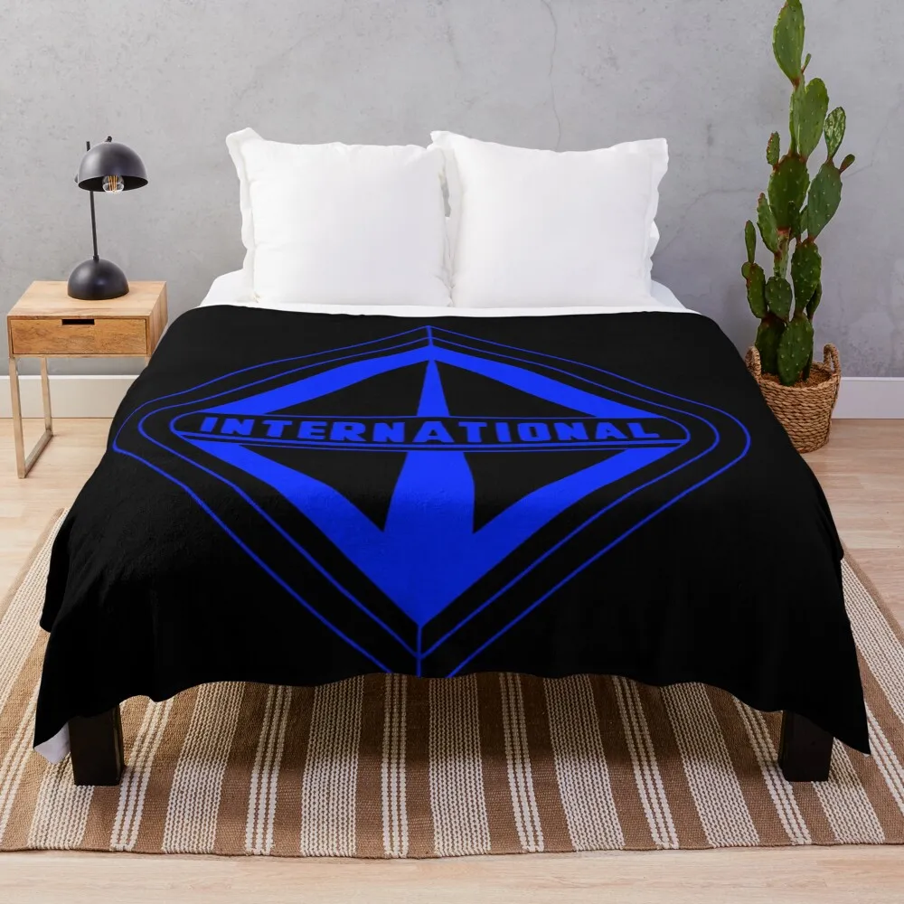 

International Truck blue Throw Blanket