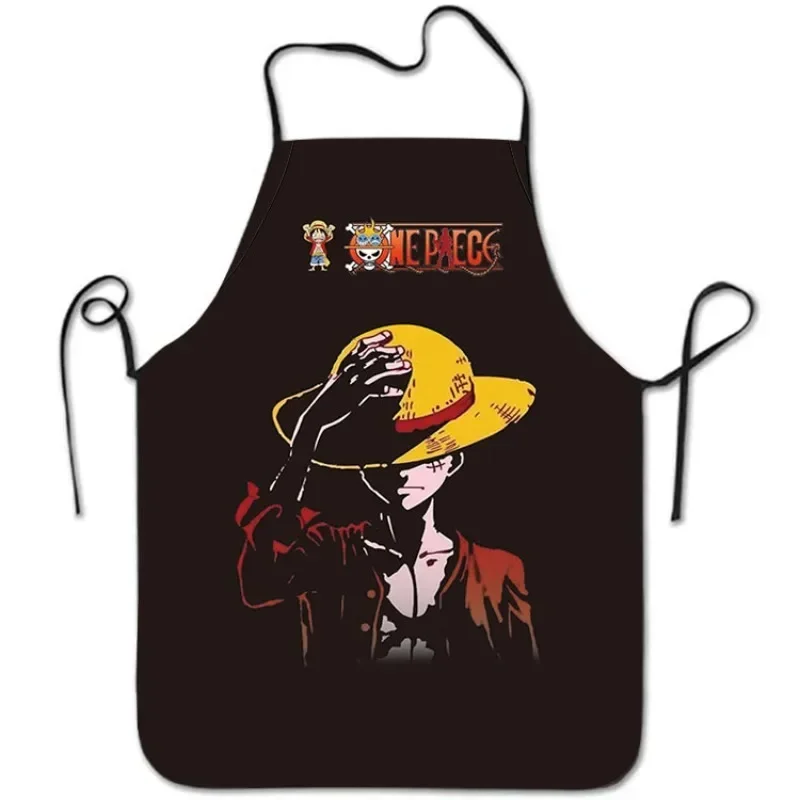 Delantal de Luffy de una pieza, delantal de Anime de dibujos animados impreso, cocina, cocina, hornear, limpieza del hogar, originalidad, adulto, Unisex