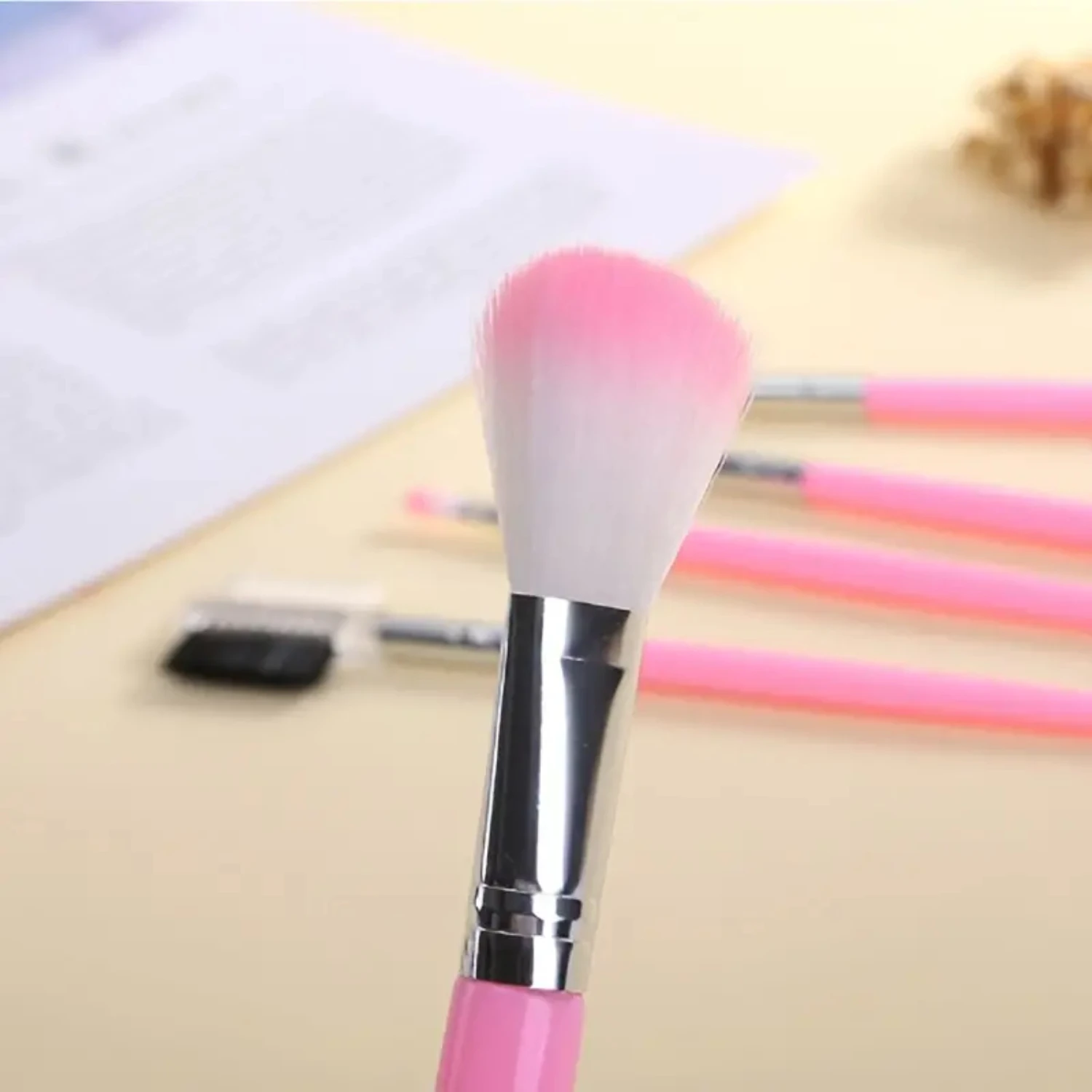 Set di pennelli per trucco da 5 pezzi con una custodia Mini ombretto professionale portatile Blush Pennelli per fondotinta in polvere sciolta Compleanno