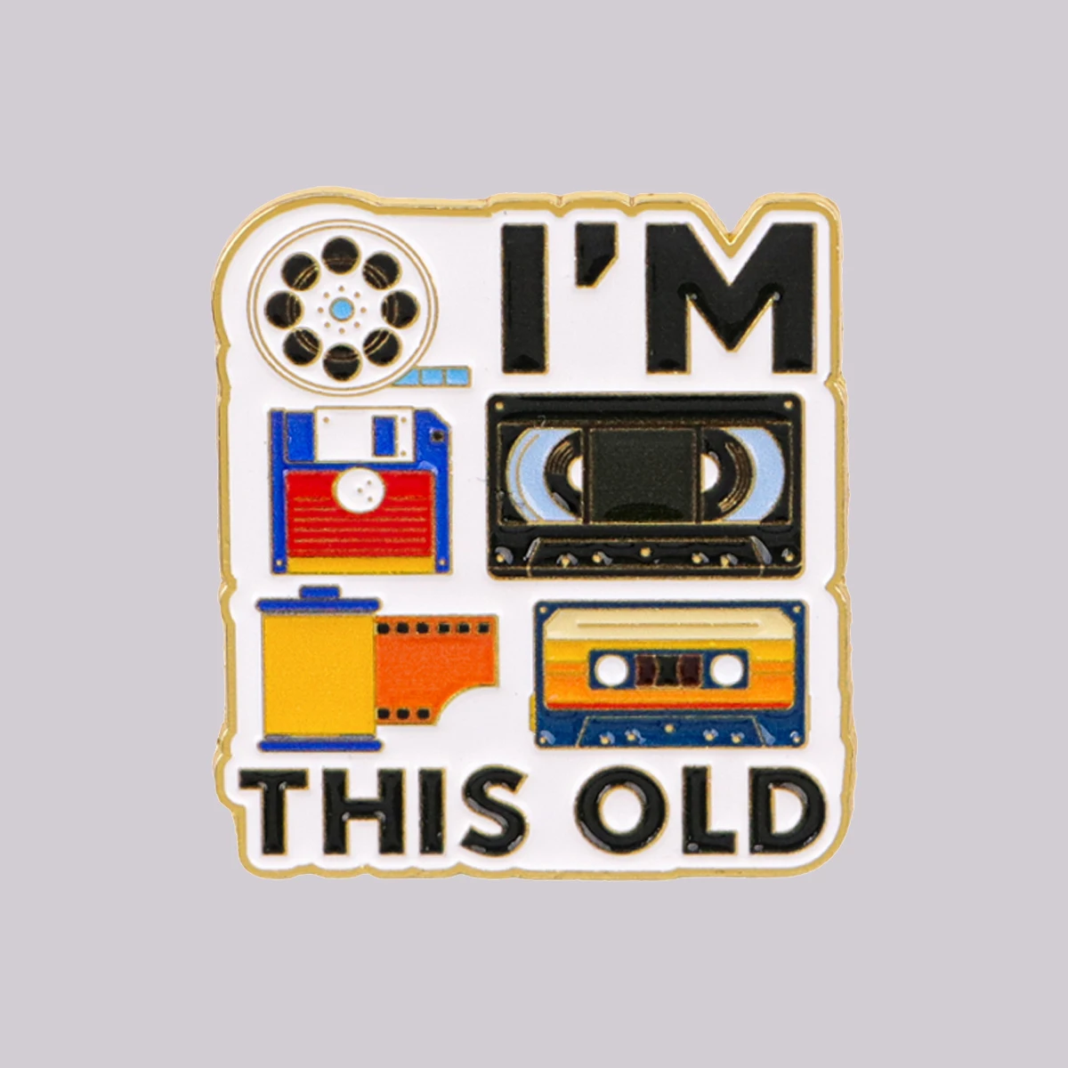 I'm THIS OLD Enamel Pin Retro Quote Brooch Pines Lapel Pins Badge on Backpack Clothing Accessories Fashion Jewelry Friends Gifts