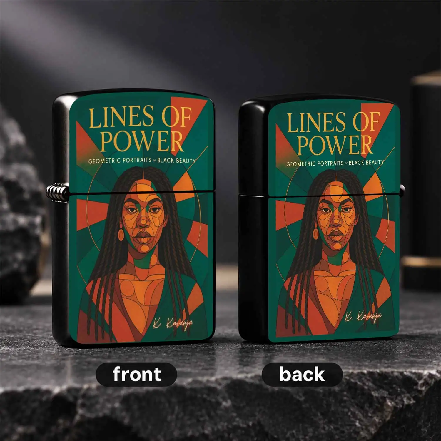 Creative Geometric Portrait Pattern Lighter Lines Of Power Themed Black Beauty Art Print Portable Igniter For Outdoor Camping Candle Incense Lighting Ideal Thoughtful Present For Art Lovers Daily Universa A Humorous And Interesting Lighter