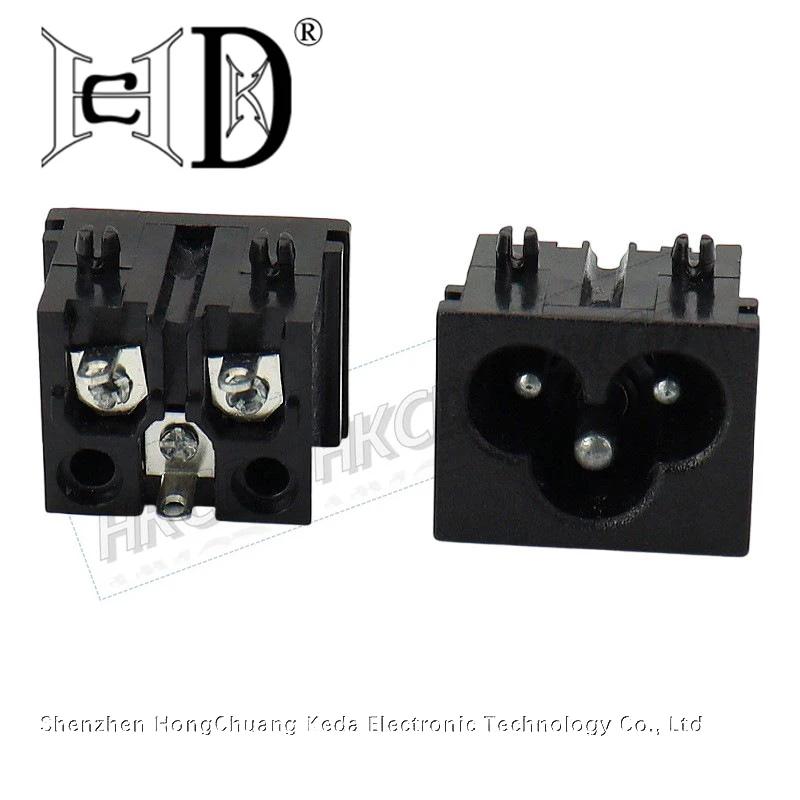 2PCS Pure Copper AC Power Socket Weldable Socket With Switch 2-Hole 3-Core AC Power Charging Port DB ower Socket